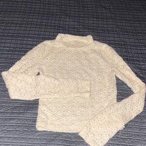 Cream Long Sleeve Lace Top